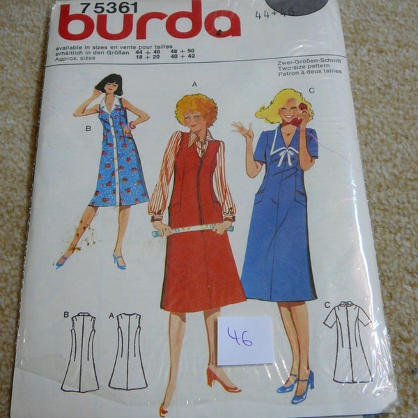 burda Schnitt 75361 Kleid true vintage Maschinen, sewing, dress, nähen, original, pattern, dress, 46 mode fashion