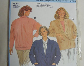 Burda 6572 sewing pattern jacket, vest, jacket, multi-size cut 36-48, moresize 10-40 (E59)