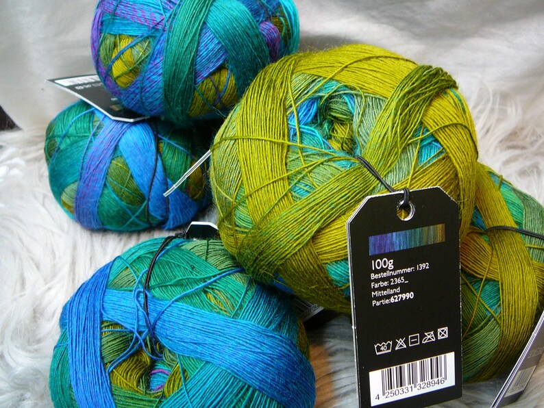 Laceball 100 coloured wool gradient 100/% wool midlands virgin wool gradual colour knitting yarn lace lace yarn poppel