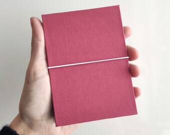 Mini Album for Instax Mini, 18 pages on front with/without cuts for photos, Pink Black, handmade in Italy