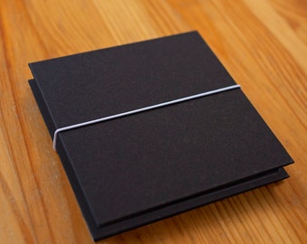 Mini accordion album for Instax Square, 16 pages on each side with/without cuts for photos, black, handmade in Italy