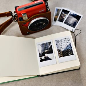 Album per foto diario guest book rilegato a mano ad organetto quadrato, 16, 32 o 48 pagine, cartoncino bianco o nero e colori cover a scelta