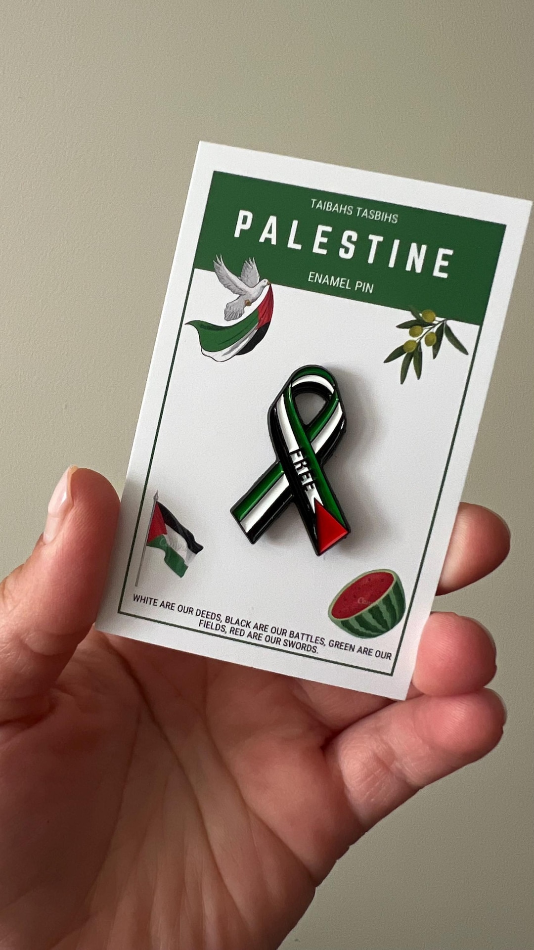 Free Ribbon Palestine Pin | Palestine Flag | Proceeds Will Be Donated ...