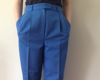 high waisted pants 90s plus size vintage ladybug navy cotton cropped trousers