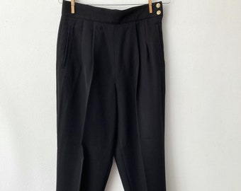 pantalon effilé pour dames vintage des années 80 // Jambe conique taille haute MONDI noire, pantalon (M) // Jambe effilée chic // Pantalons, pantalons, pantalons