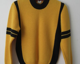 Vintage 70s 80s Unisex 100% Wool Fair Isle Knit Pullover Ski Sweater