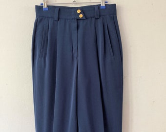 Vintage MONDI tree quarter pants // Vintage 90s 3/4 pants // Pleated high waist trousers