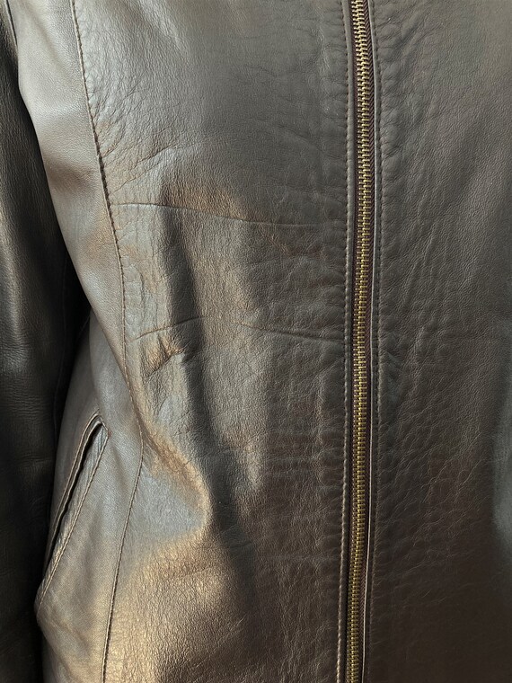 Vintage dark brown leather jacket // Vintage Vera… - image 9