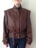 Vintage leather jacket // Beautiful vintage 80s brown belted leather jacket // 80s leather jacket with puff sleeves, bat cut 