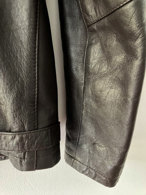 Vintage dark brown leather jacket // Vintage Vera… - image 10