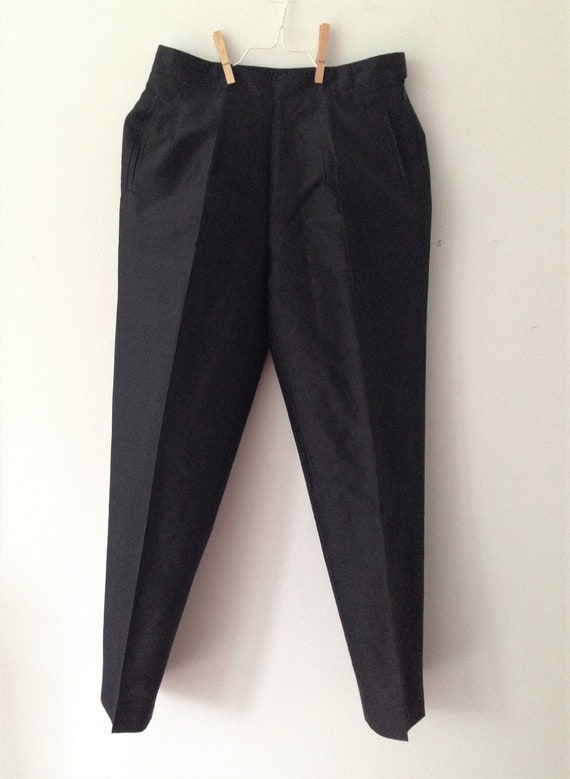Vintage silk 80s Cigarette Pants // High Waist bla