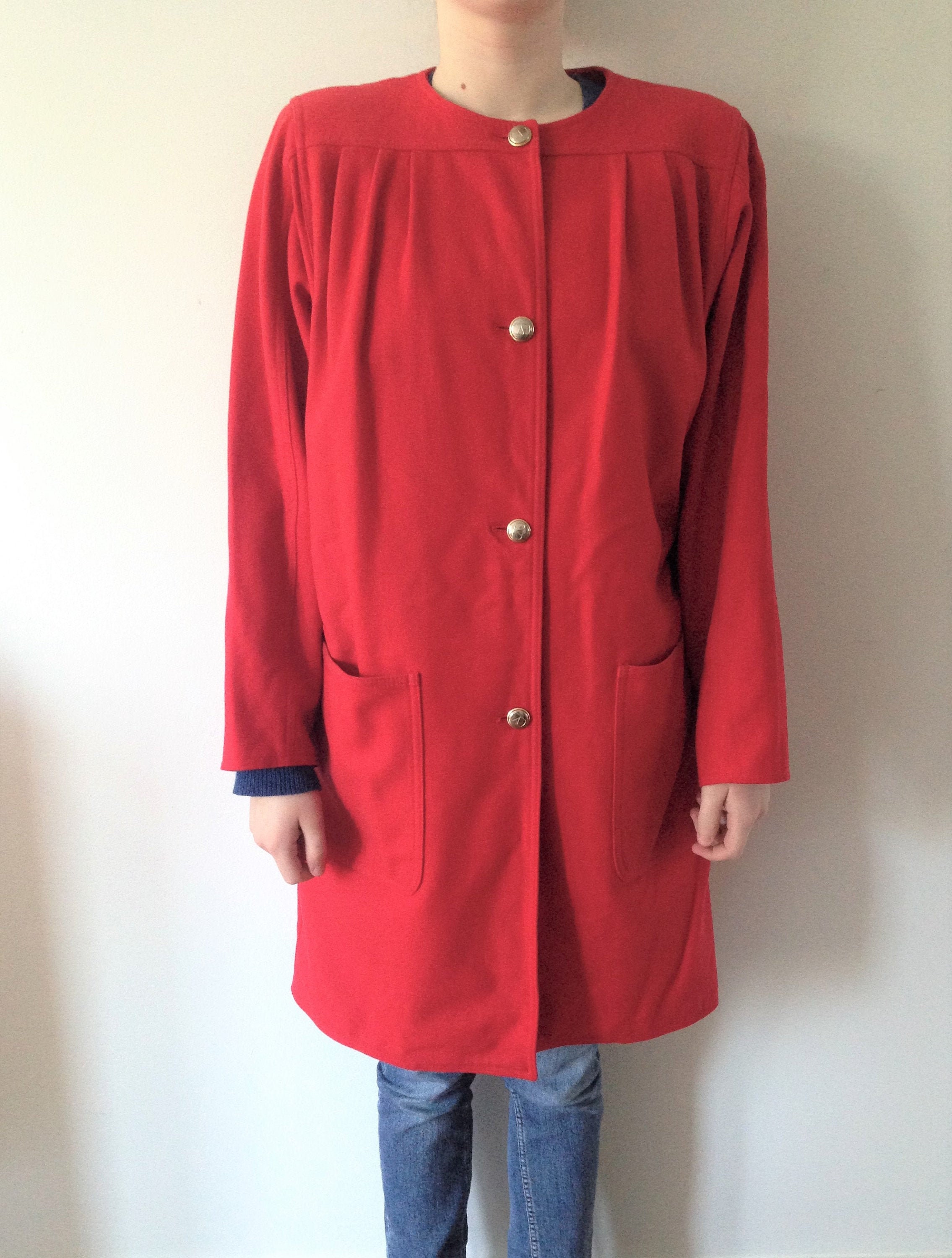 Vintage 80s Valentino Wool & Cashmere Red Swing Coat // Designer Vintage 80s Valentino Wool & Cashmere Red Swing Coat // Designer
