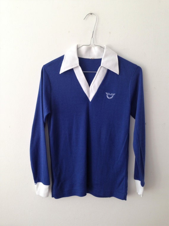 lovely 70s sport shirt // Vintage two tone sport … - image 1