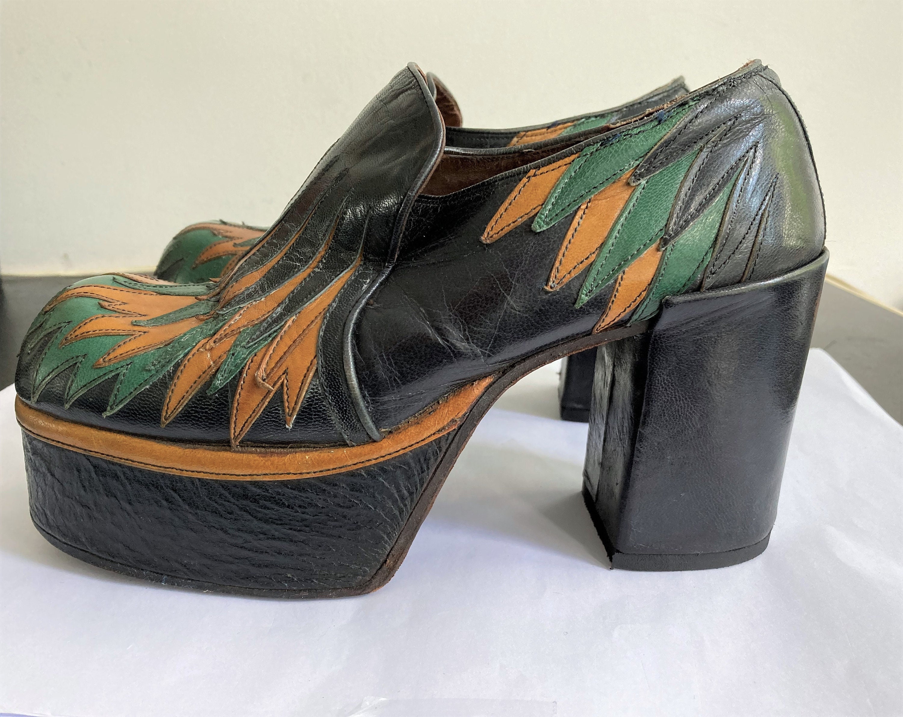 70s platform shoes - Etsy España