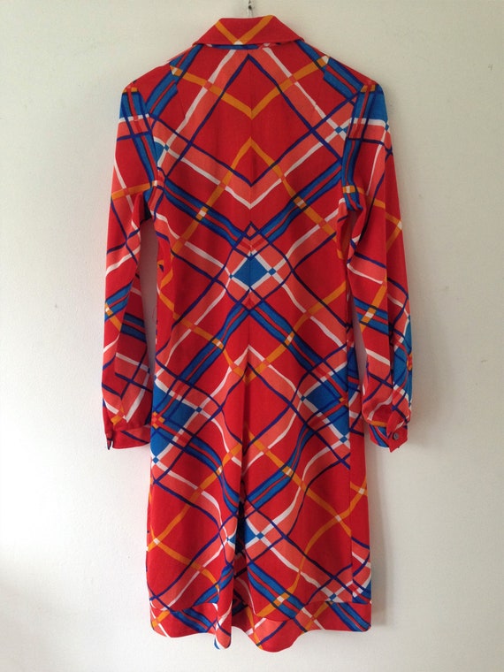 Lovely vintage colorfull dress from the 70s in si… - image 6