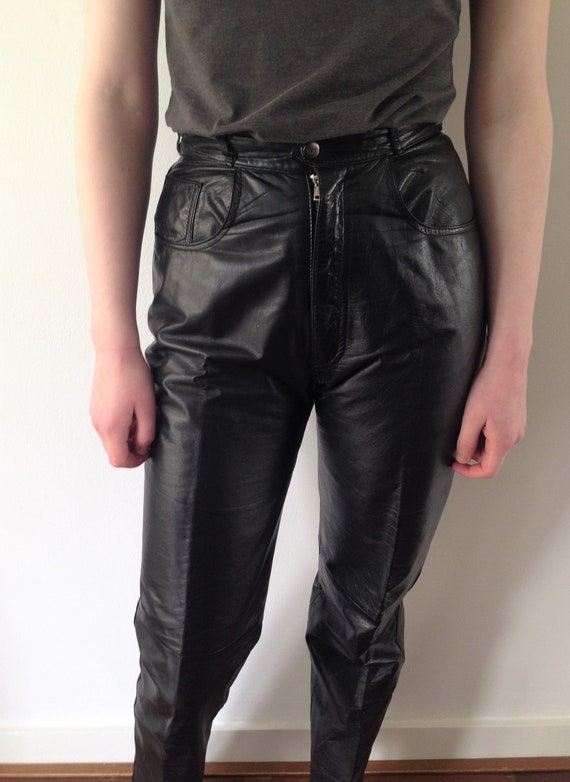 Faux Leather Pants - Temu
