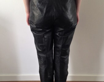 Vintage Leather 80s High Waist Pants // Vintage Ultra High Vintage Leather 80s High Waist Pants // Vintage Ultra High