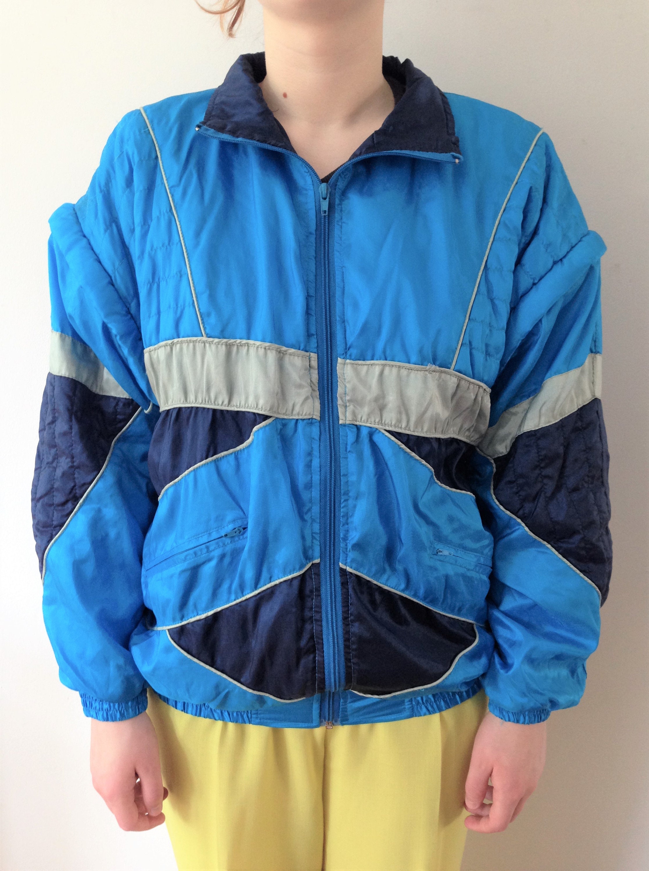Vintage Sport Jacket // Unisex Sport Jacket With Removable Vintage Sport Jacket // Unisex Sport Jacket With Removable