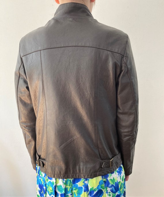 Vintage dark brown leather jacket // Vintage Vera… - image 5