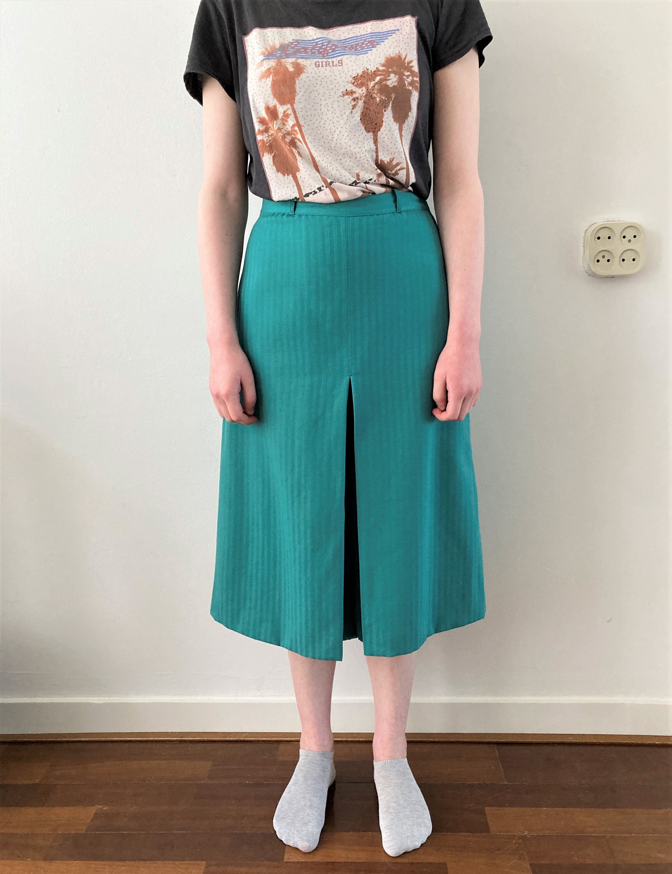 2024新発 Vintage Wool Culotte Wool Green 80s | 70s // Culotte スカート