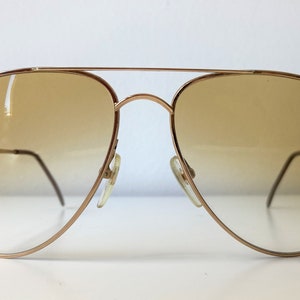 Vintage Golden sunglasses with Pierre Cardin case // Vintage golden aviator sunglasses