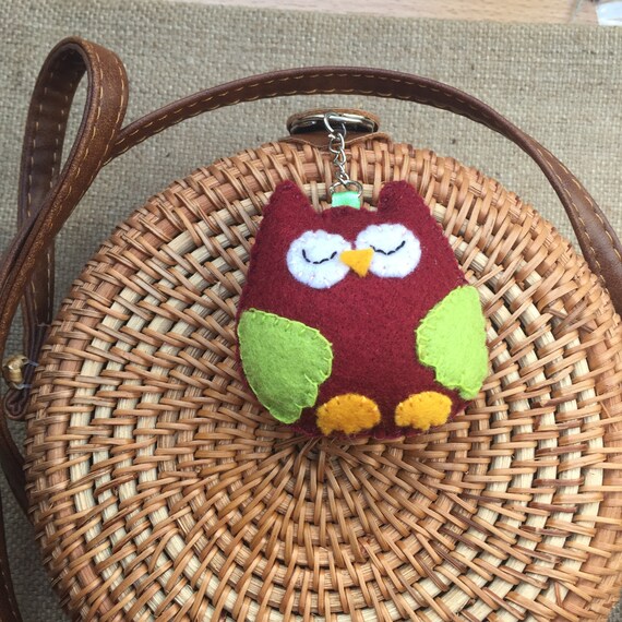Owl Purse Keyring Bag Charm & Handmade Giftbag -  Israel