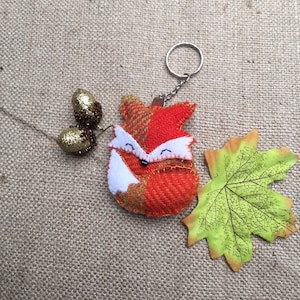 Harris tweed fox keychain,fox key ring,wild life keychain, Fox bag charm, fox lanyard,autumn accessory,Mother’s Day gift,foxy lady gift