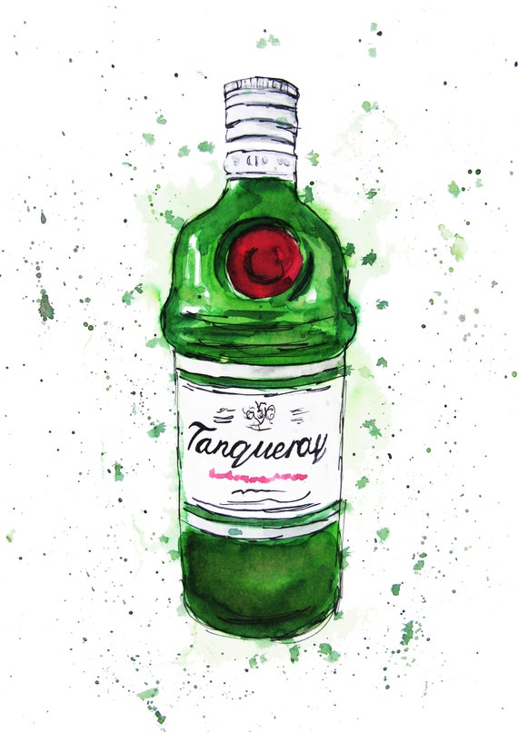 Verde Botella De Ginebra-Splatter Art Print