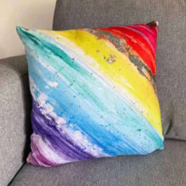 Rainbow Cushion Etsy UK