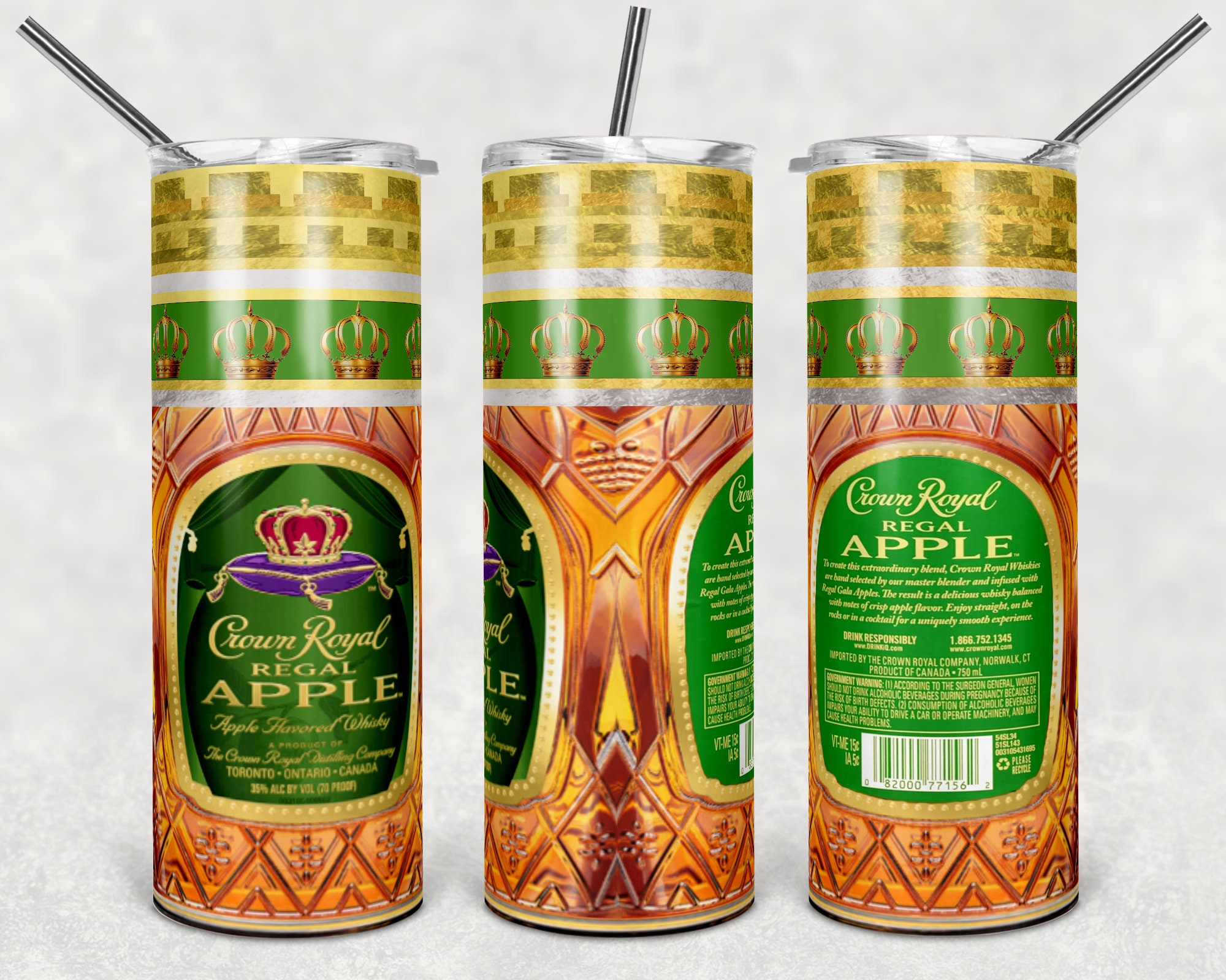 Crown Royal Apple inspired Tumbler Graphic