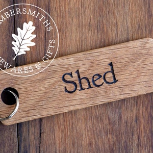 Extra Large Wooden Keyring for Shed