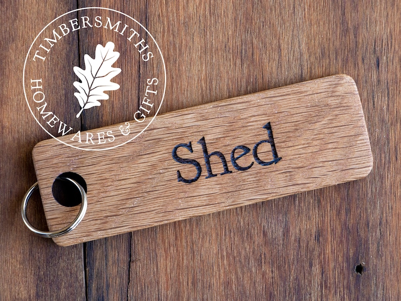 Extra Large Wooden Keyring for Shed