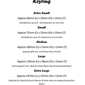 Timbersmiths Keyring Size Guide