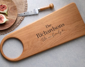 Personalised Cheese Board Wedding Gift - Oak Wooden Serving Board Engraved New Home Housewarming Present