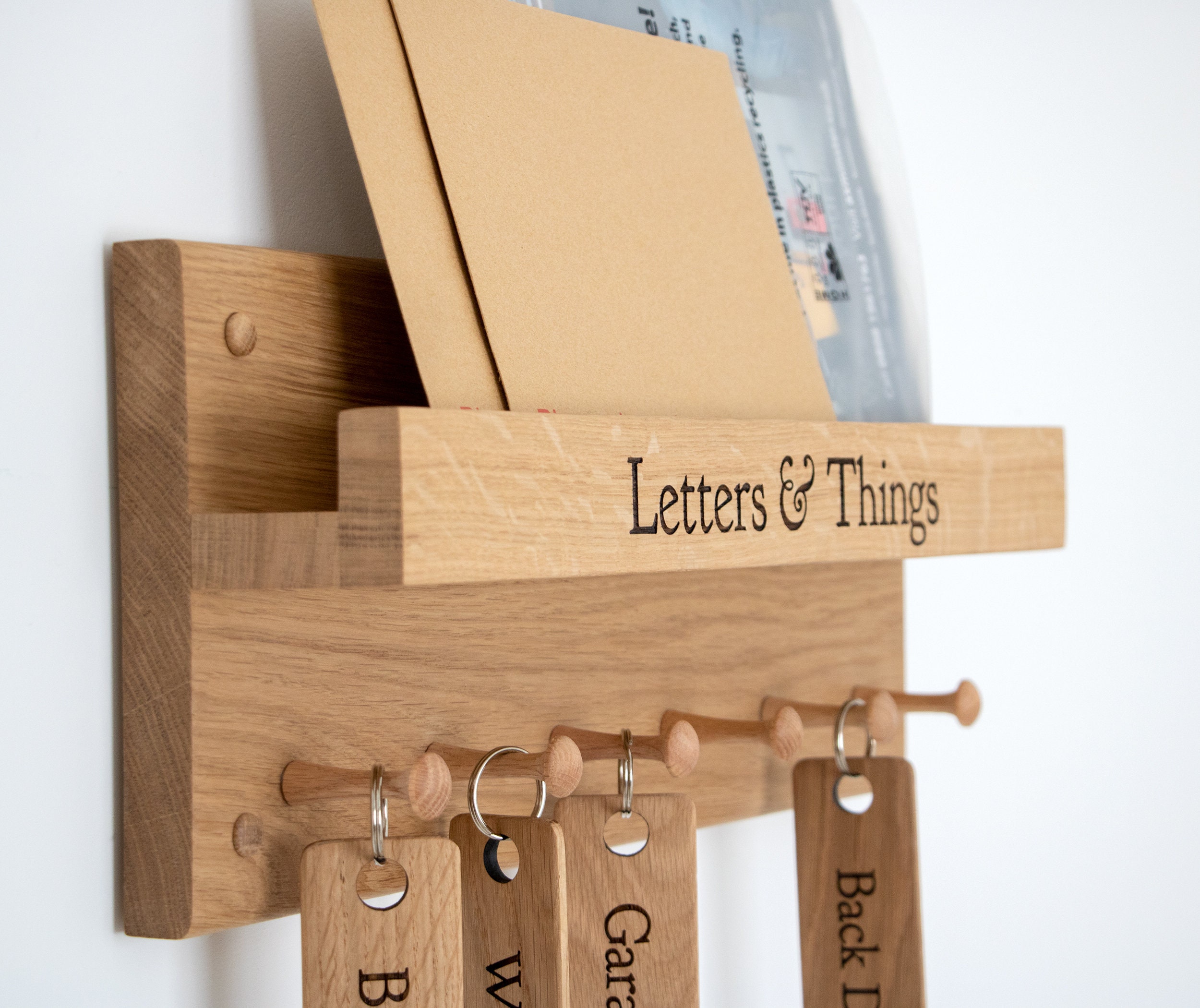 Key and Letter Holder Wall Mounted Letter Rack Personalised Etsy