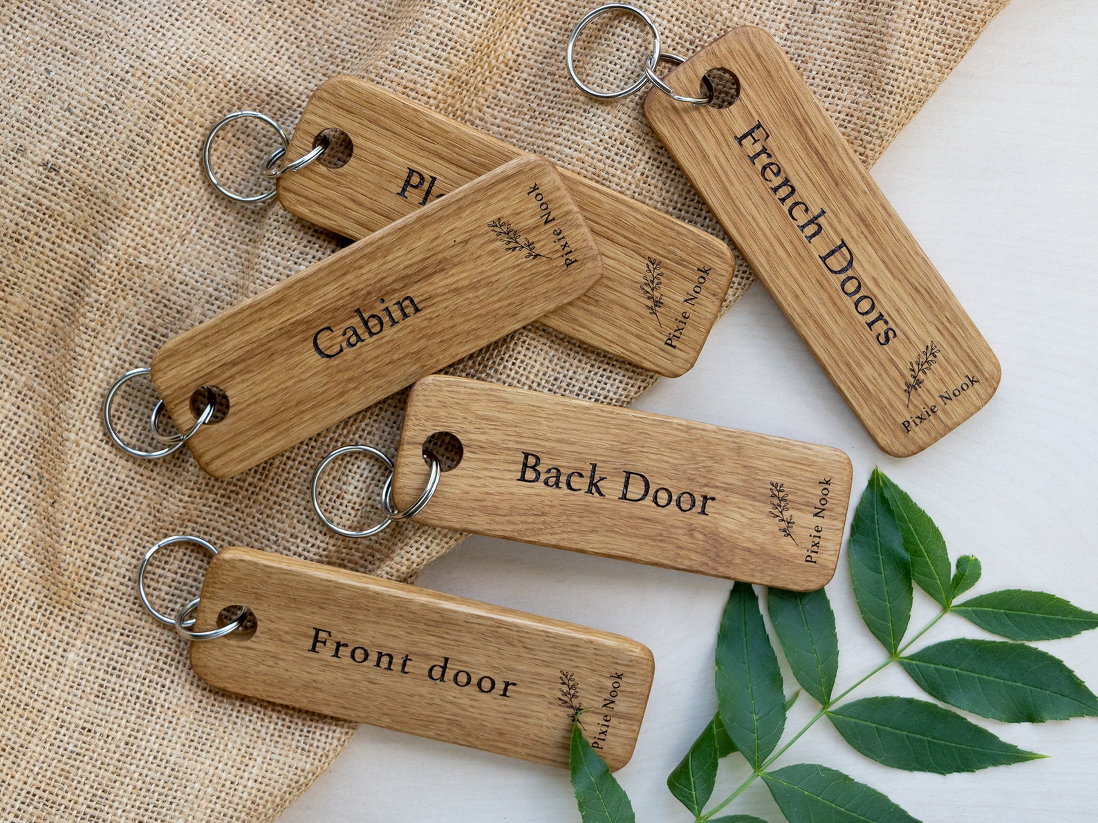 Personalised Wooden Keyring Made From Solid Oak or Ash. Custom Etsy
