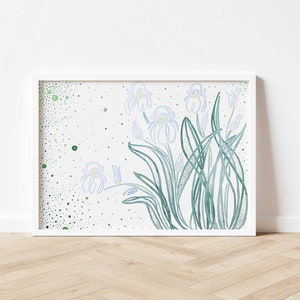 Botanical Poster of the Flower Garden Iris