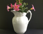 Antique Royal Ironstone Ware Johnson Bros Water Pitcher Wheat and Daisy Pattern