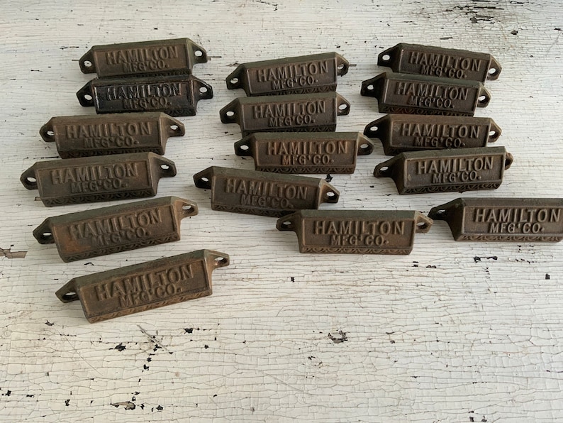 HAMILTON MFG. CO Drawer Pulls Apothecary Style Cast Metal Etsy Canada