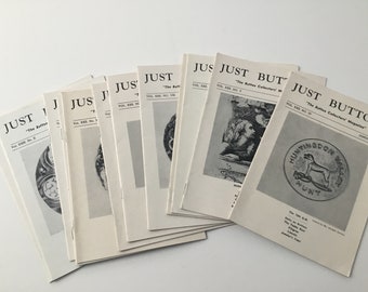 12 Issues JUST BUTTONS The Button Collector Magazine 1964