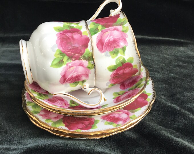 Royal Albert Old English Rose China Teacups Saucers and Plates Etsy