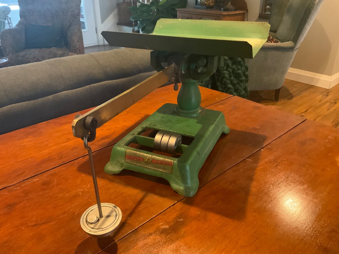 Antique Weir Rite Weigh Scales Green Cast Metal & Brass - Etsy