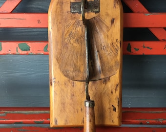 Antique Tobacco Cutter Wood & Steel Primitive