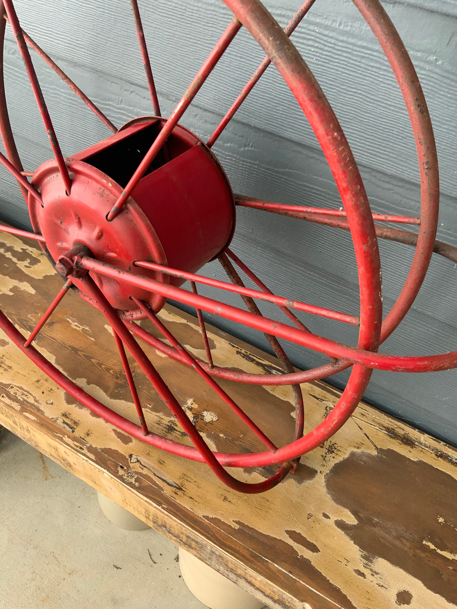 Large Antique Fire Hose Reel Etsy
