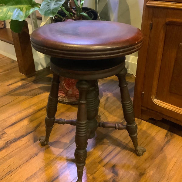 Antique Piano Stool - Etsy
