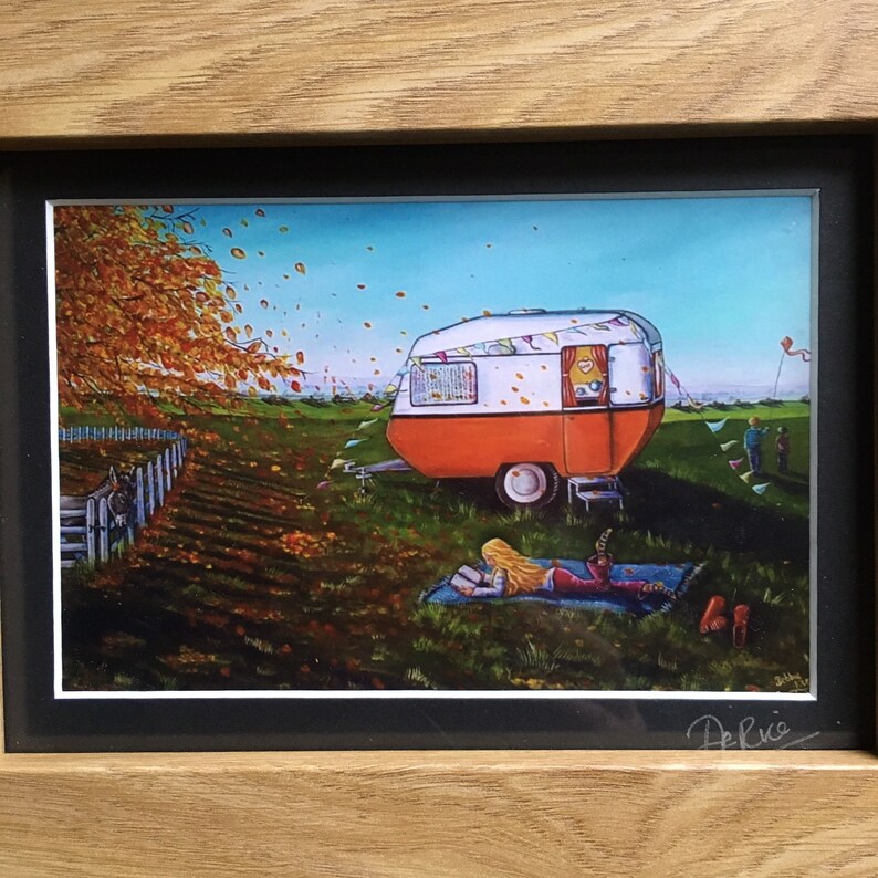 Framed caravan painting print caravan original painting Etsy