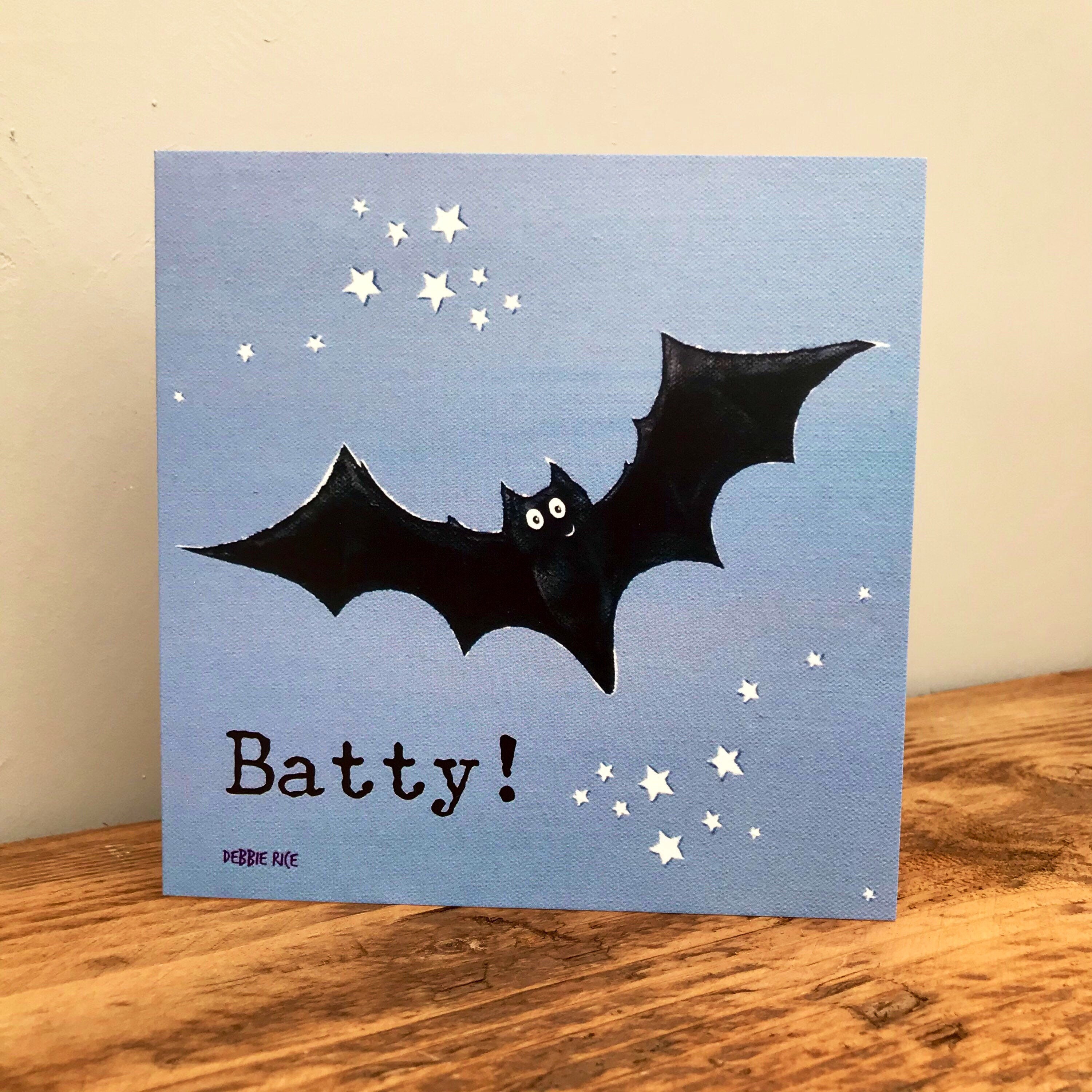 Batty birthday card batty card bat card cute birthday card Etsy