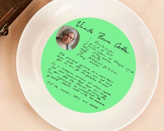 Custom Handwriting Recipe Plate, Handwritten Recipe Gift, Personalized Plate, Grandma Plate Family Recipe Keepsake, Mothers Day Gift