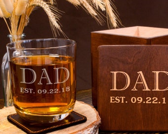 Fathers Day Gifts for him personalized whiskey glass, gifts for dad, dad gifts, father gift