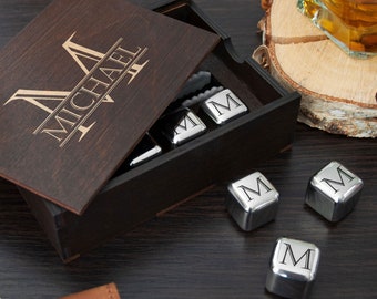 Personalized whiskey stones, Fathers Day Gift, Engraved stone set, dad gifts, gifts for dad